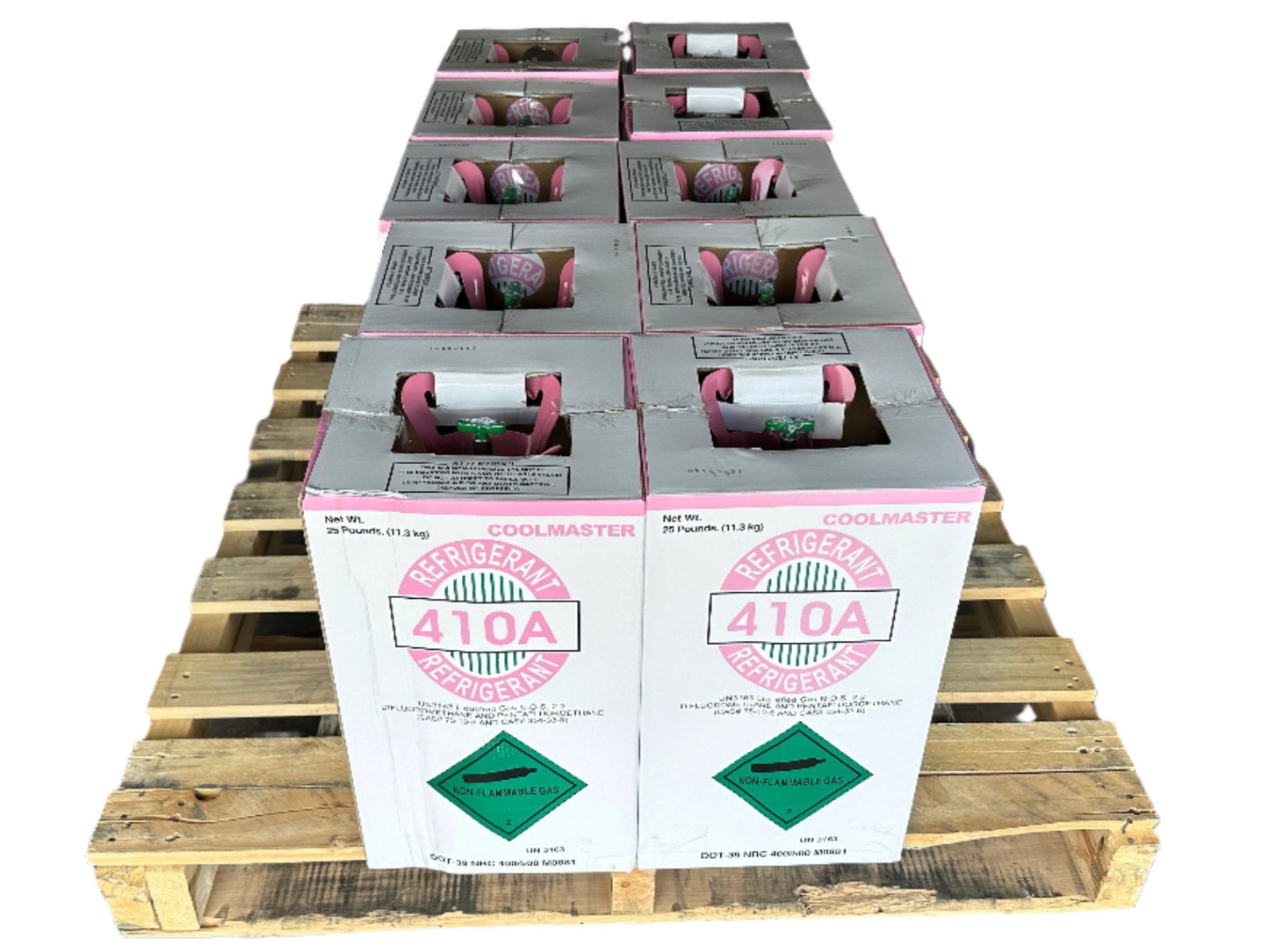 Pack of 10 × 25lb R-410A Refrigerant – Made in USA